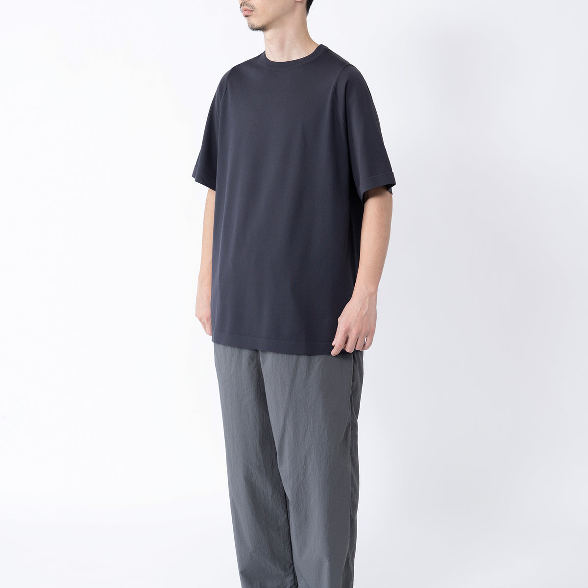 CARTRIDGE KNIT CREW S/S 18G - DELTAPEAK #CHARCOAL